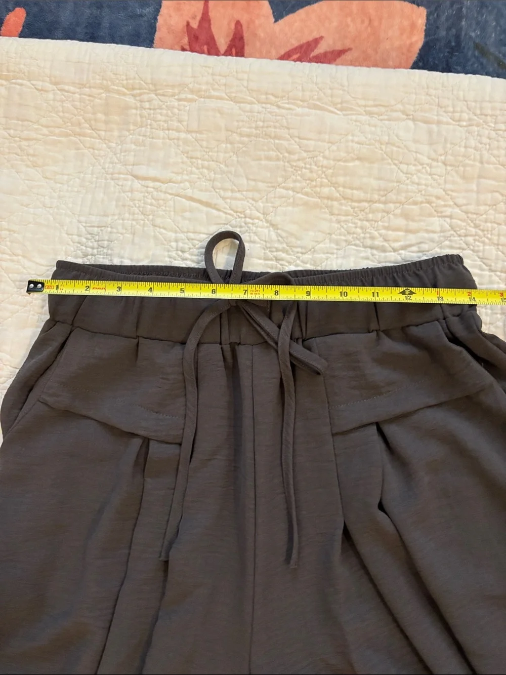 Wide-Leg Drawstring Pants - dark gray - Picture 6 of 7